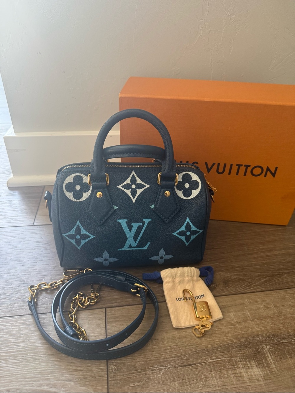 Louis Vuitton Limited Edition Speedy Bandouliere 20 Degrade Blue